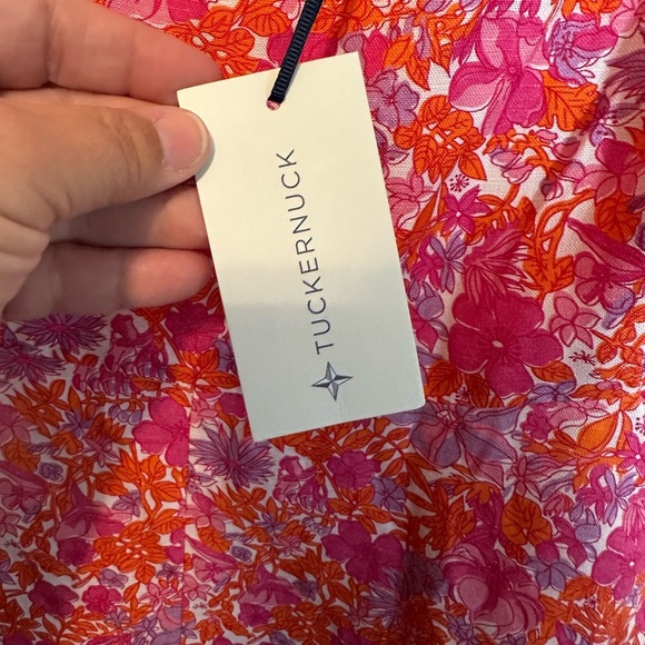 Tuckernuck Dress NWT Large Miami Iris Slip Pink Floral Scoop Neck Floral Beach - Picture 3 of 6